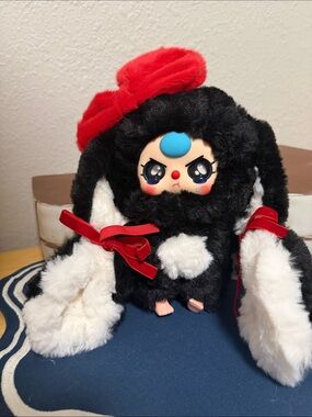 Baby Three 100% SECRET Black & White Plush Character with Red Accents